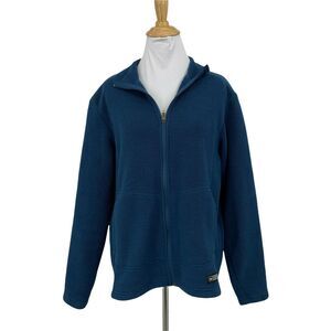 REI Polartec Fleece Sweater Women's Size L Dark Blue Full Zip Casual Outdoor
